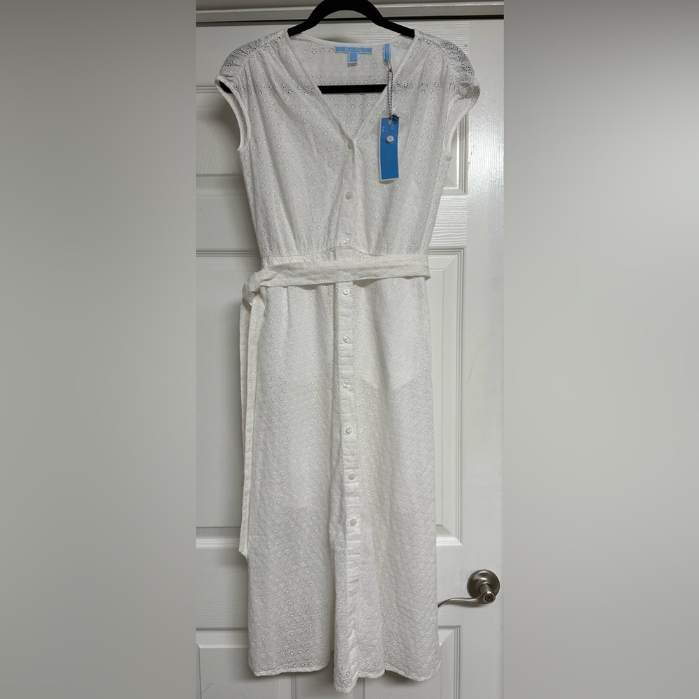 Draper James White Eyelet Midi Dress